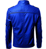Men's Blue Stylish Mens Leather Jacket