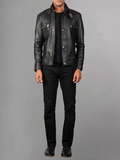 Jaxon Brown Men’s Safari Leather Jacket