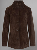 Kandis Brown Woman Suede Coat