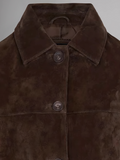 Kandis Brown Woman Suede Coat