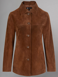 Kandis Brown Woman Suede Coat