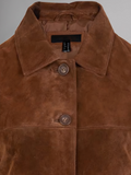 Kandis Brown Woman Suede Coat