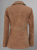 Kandis Brown Woman Suede Coat