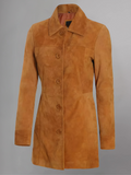 Kandis Brown Woman Suede Coat