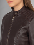 Kelsee Green Leather Biker Jacket