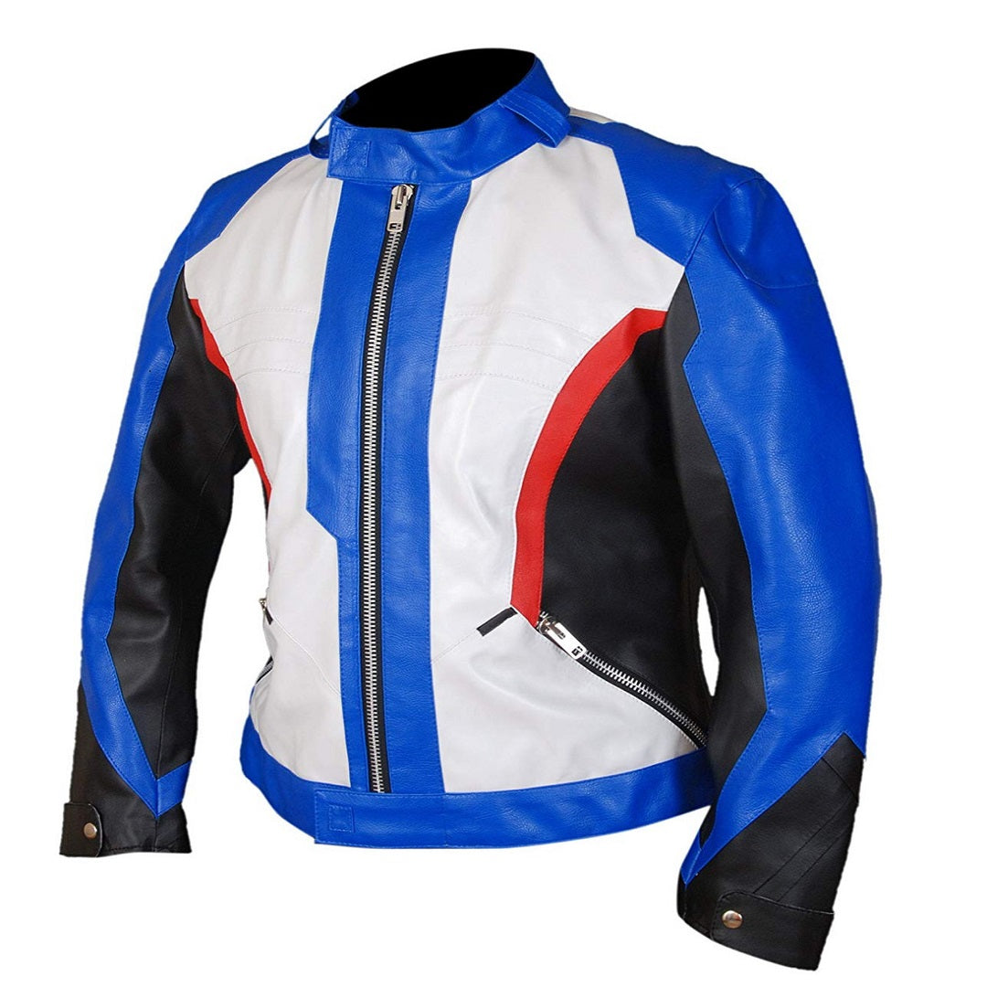 Kid's Overwatch Soldier 76 John Jack Morrison Faux (Synthetic) Leather Jacket Blue Jackets Empire