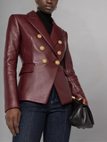 Kinley Womens Leather Blazer Jacket