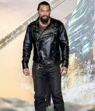 Aquaman Jason Momoa Biker Black Leather Jacket