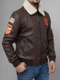 MEN'S BLACK LEATHER FLYING JACKET