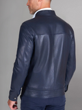 MEN’S CAFE RACER BROWN GENUINE LEATHER JACKET