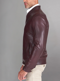 MEN’S CAFE RACER BROWN GENUINE LEATHER JACKET