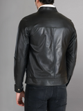 MEN’S CAFE RACER BROWN GENUINE LEATHER JACKET