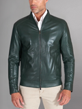 MEN’S CAFE RACER BROWN GENUINE LEATHER JACKET