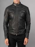 Men 2023 Casual Motor Distressed Leather Jacket