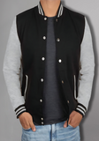 Men Black and Yellow Baseball Bomber Jacket
