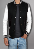 Men Black and Yellow Baseball Bomber Jacket
