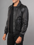 Men Real Leather Jackets Vintage Stand Collar