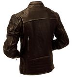 Classic Mens Vintage Cafe Racer Leather Jacket