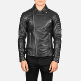 Armand Black Leather Biker Jacket Jackets Empire