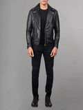 Men’s Authentic Black Motorcycle Leather Jacket