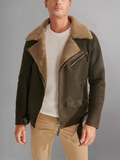 Men’s Aviator Dark Brown Leather Shearling Jacket