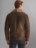 Men’s Aviator Dark Brown Leather Shearling Jacket