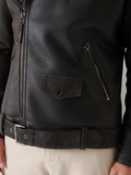 Men’s Aviator Dark Brown Leather Shearling Jacket