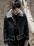 Men’s Black Motorbike Shearling Jacket