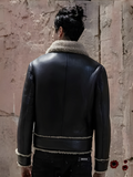 Men’s Black Motorbike Shearling Jacket