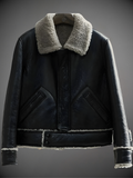 Men’s Black Motorbike Shearling Jacket