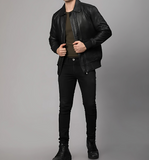 Men’s Bronze Bomber Leather Jacket