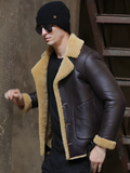 Men’s Dark Brown B3 Shearling Flight Aviator Jacket