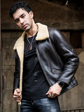 Men’s Dark Brown Leather Shearling Jacket