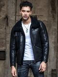 Men’s Dark Brown Leather Shearling Jacket