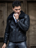 Men’s Dark Brown Leather Shearling Jacket