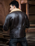 Men’s Dark Brown Leather Shearling Jacket