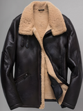 Men’s Dark Brown Leather Shearling Jacket