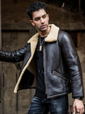 Men’s Dark Brown Leather Shearling Jacket