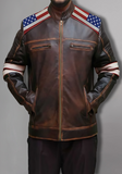 Men's Independence Day Flag Brown Jacket
