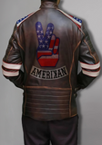 Men's Independence Day Flag Brown Jacket
