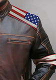 Men's Independence Day Flag Brown Jacket
