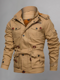 Men's Jacket-Casual Winter Cotton Military Jacket Thicken Hooded Cargo Coat