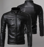 Men’s Leather Jacket Motorcycle Casual Coats