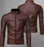 Men’s Leather Jacket Motorcycle Casual Coats