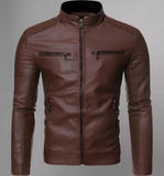 Men’s Leather Jacket Motorcycle Casual Coats