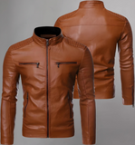 Men’s Leather Jacket Motorcycle Casual Coats