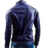 Men's Purple Motorcycle Biker Vintage Retro Cafe Racer Genuine Leather Jacket