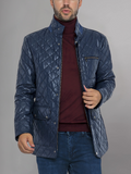 Men’s Quilted Black Cafe Racer Jacket