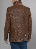 Men’s Quilted Black Cafe Racer Jacket