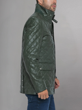 Men’s Quilted Black Cafe Racer Jacket